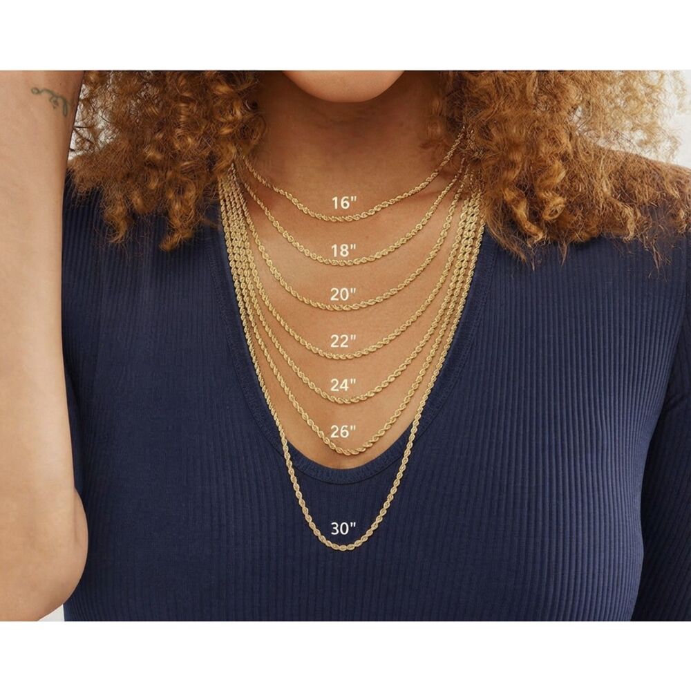 18K Gold Filled Thick Twist Rope Chain Necklace 4mm 24" Long